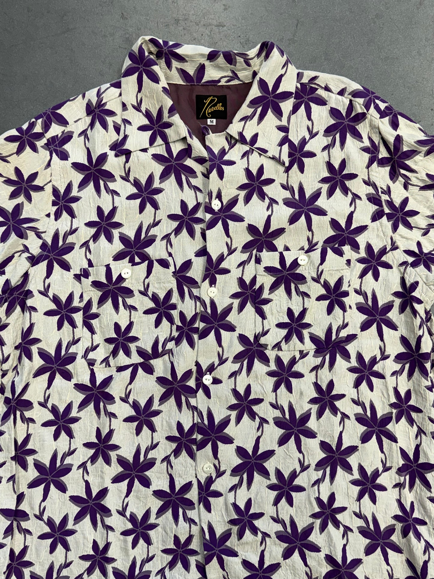 NEEDLES JACQUARD ONE UP VACATION SILK SHIRT