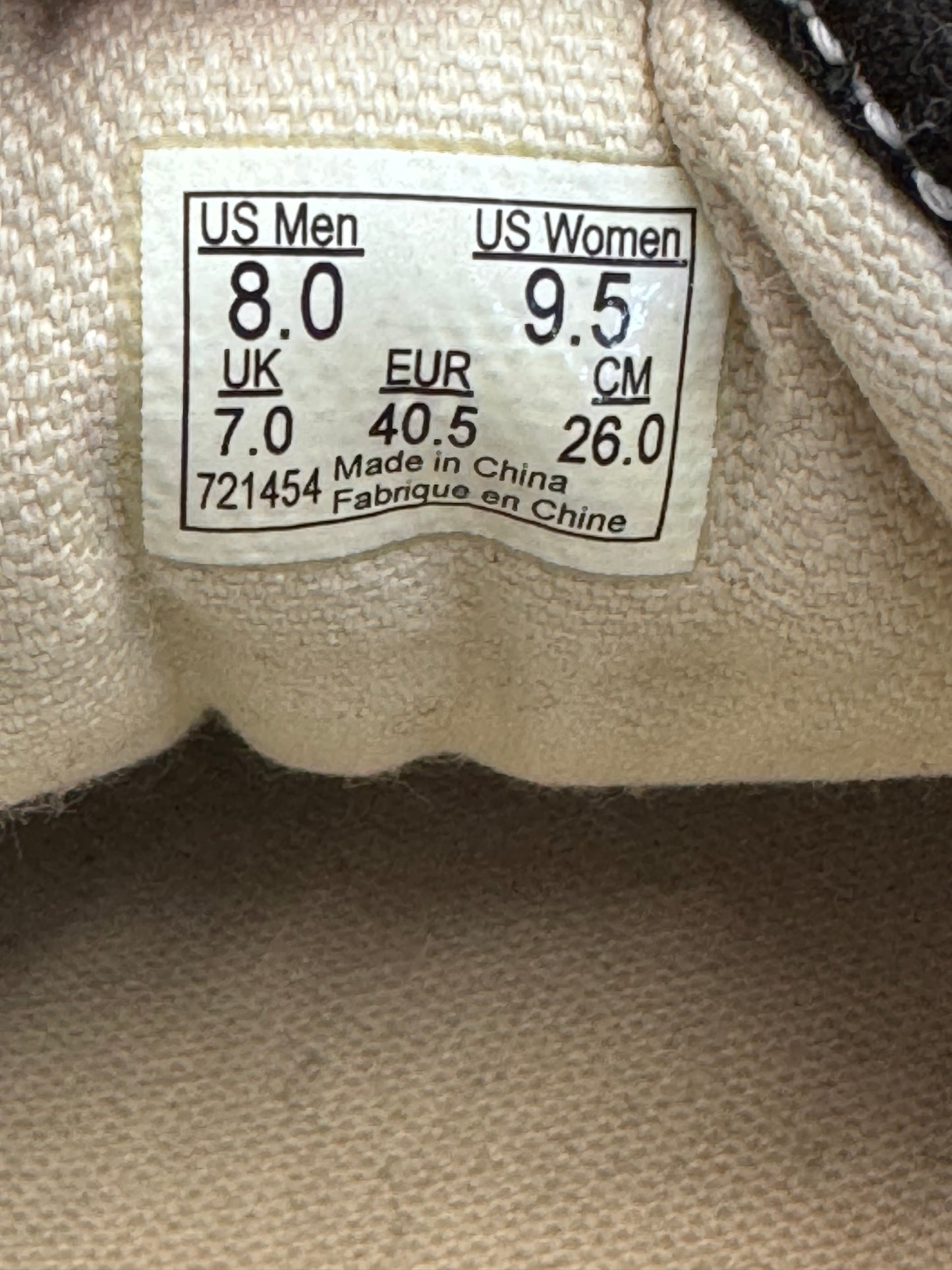 SIZE 8 VANS OLD SKOOL DSM CHECK DOVER STREET MARKET (PRE-OWNED NO NOX)