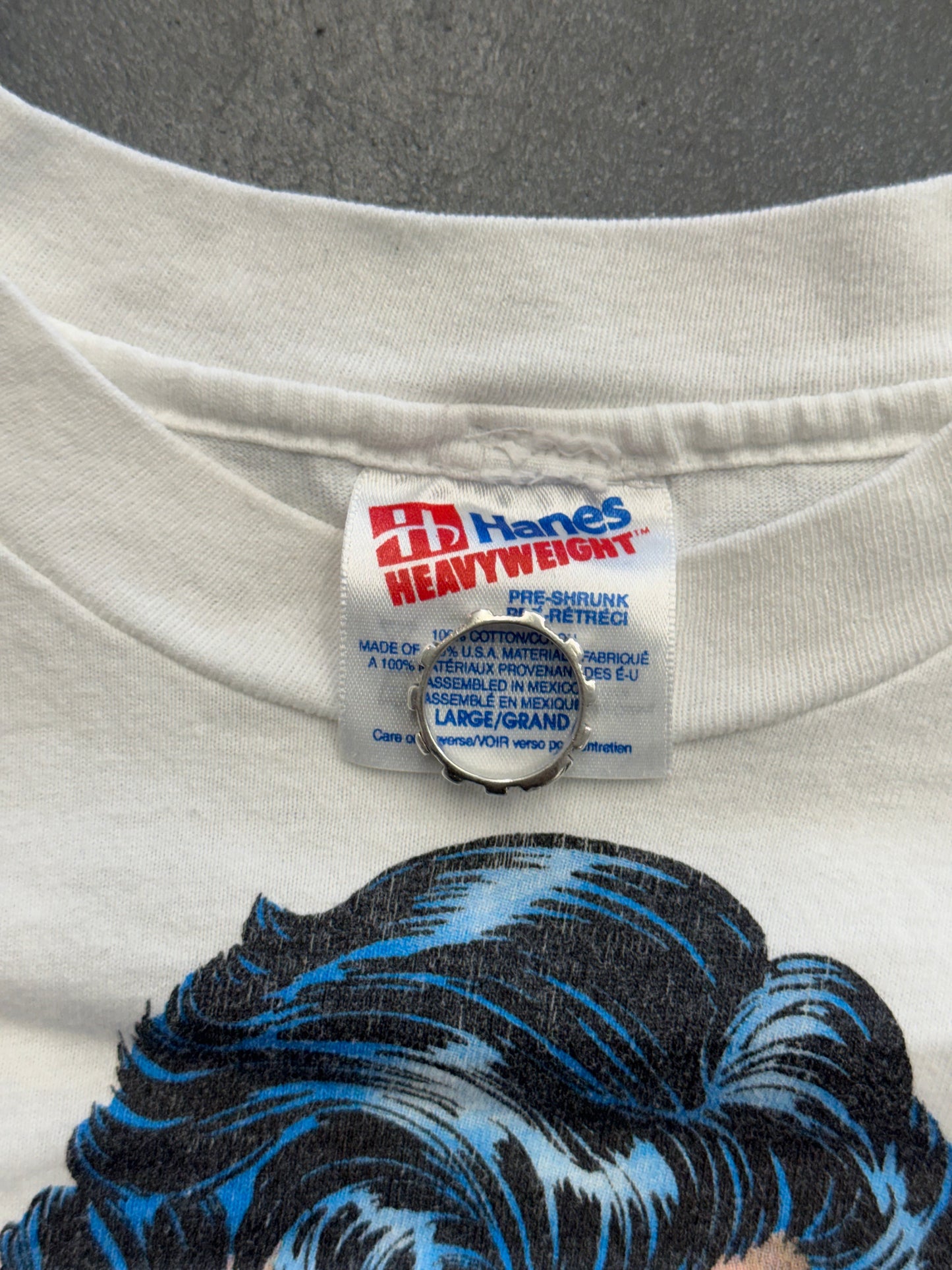 1994 SUPERMAN AND DOOMSDAY GRAFFITI TEE (HANES HEAVYWEIGHT TAG)