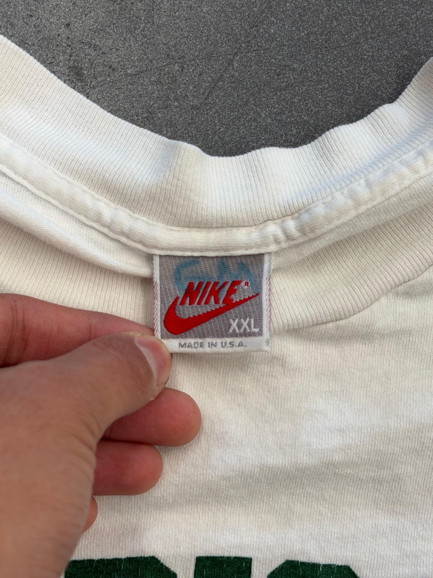 90S NIKE MIAMI HURRICANES FOOTBALL EQUIPMENT STAFF TEE (GREY NIKE TAG)