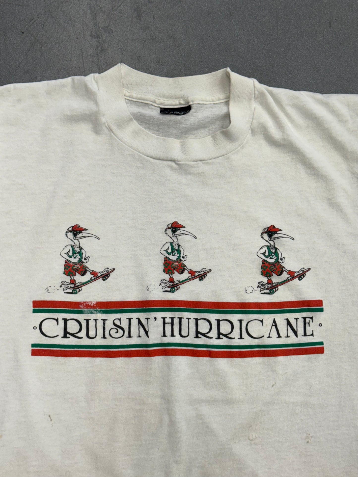 80S CRUISIN' HURRICANE SEBASTIAN SKATEBOARD TEE (CUT TAG)