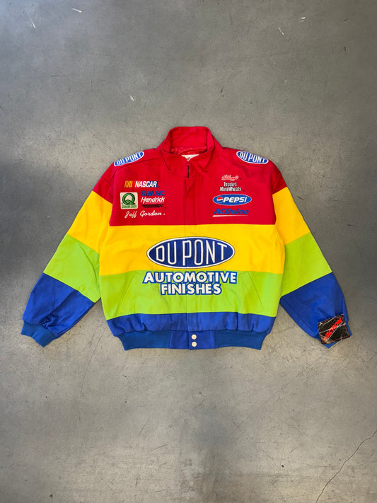 90S NASCAR CHASE AUTHENTICS JEFF GORDON DUPONT RAINBOW RACING JACKET (NWT)
