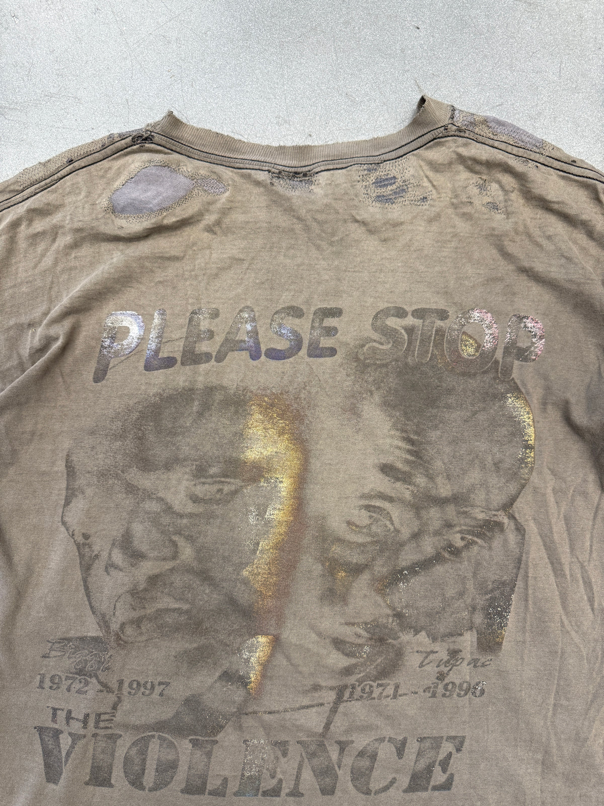 '90S IN MEMORY OF THE NOTORIOUS BIG MAKAVELI RAP REPAIRED TEE (FADED TAG)