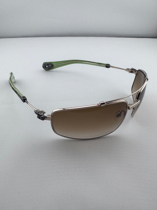 CHROME HEARTS ‘BONED’ LIGHT GREEN TORTOISE SUNGLASSES (WITH CASE)