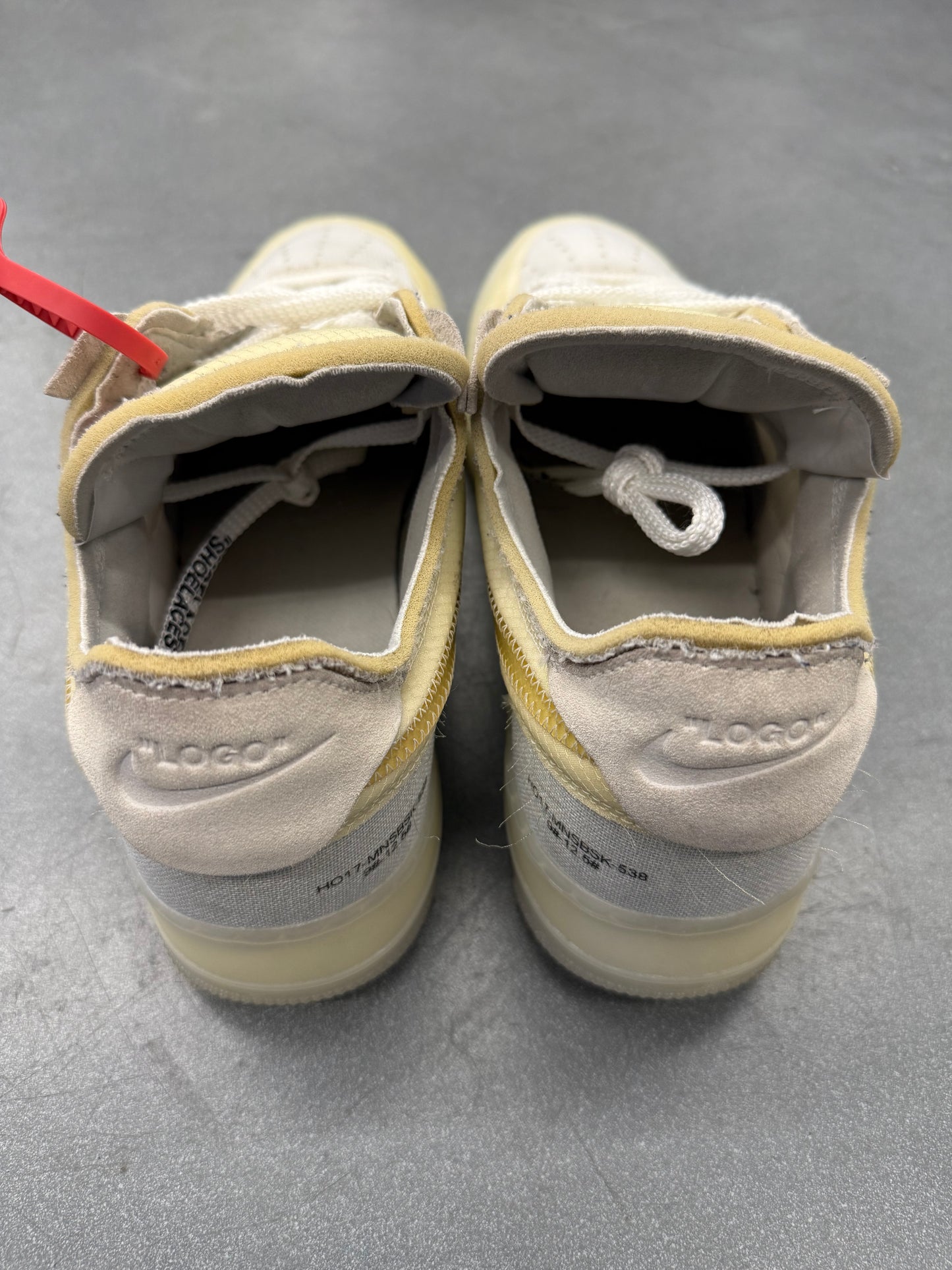 2017 SIZE 12 NIKE AIR FORCE 1 LOW - OFF-WHITE