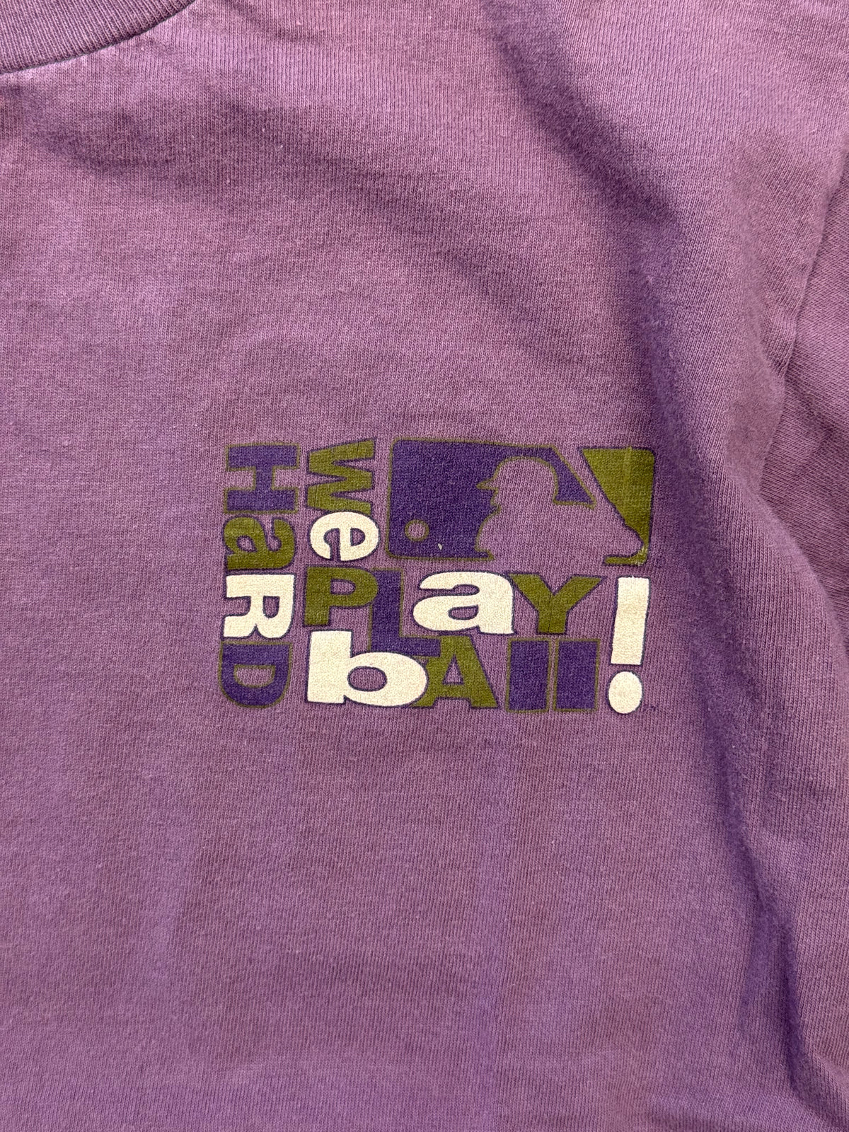 1995 NEW YORK YANKEES WE PLAY HARDBALL! TEE (GENUINE MERCHANDISE BY MODAMANIA TAG)