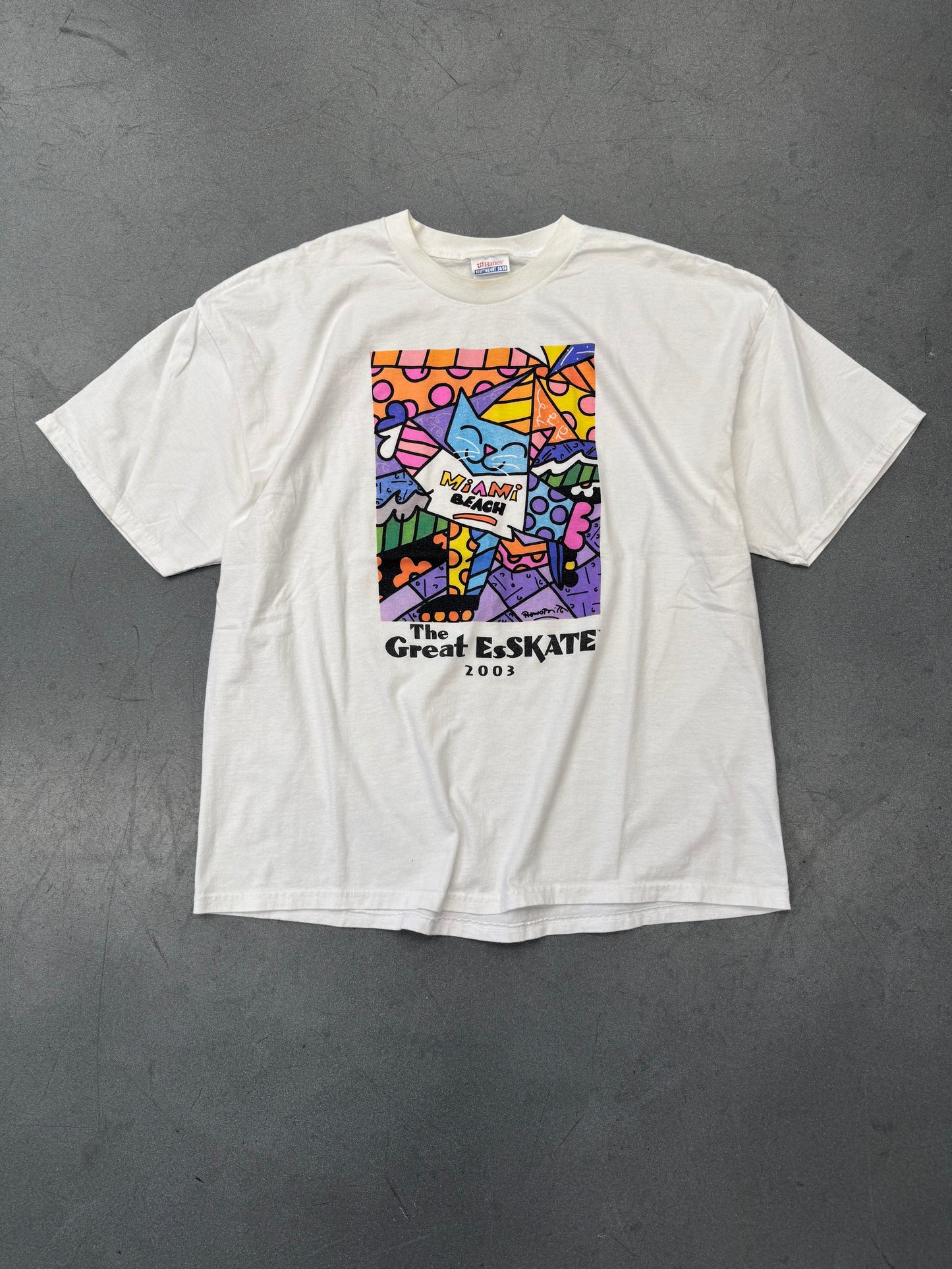 2003 MIAMI BEACH THE GREAT ESSKATE BRITTO TEE (HANES HEAVYWEIGHT TAG)