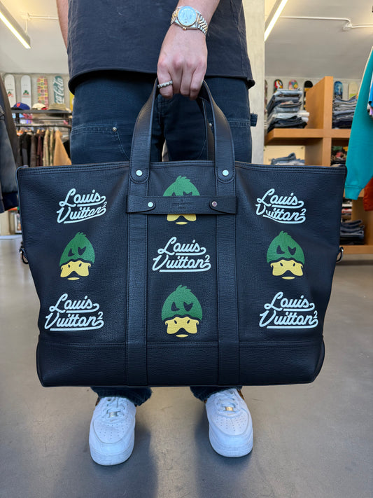 2021 LOUIS VUITTON NIGO TROLLY TOTE BAG BLACK LEATHER