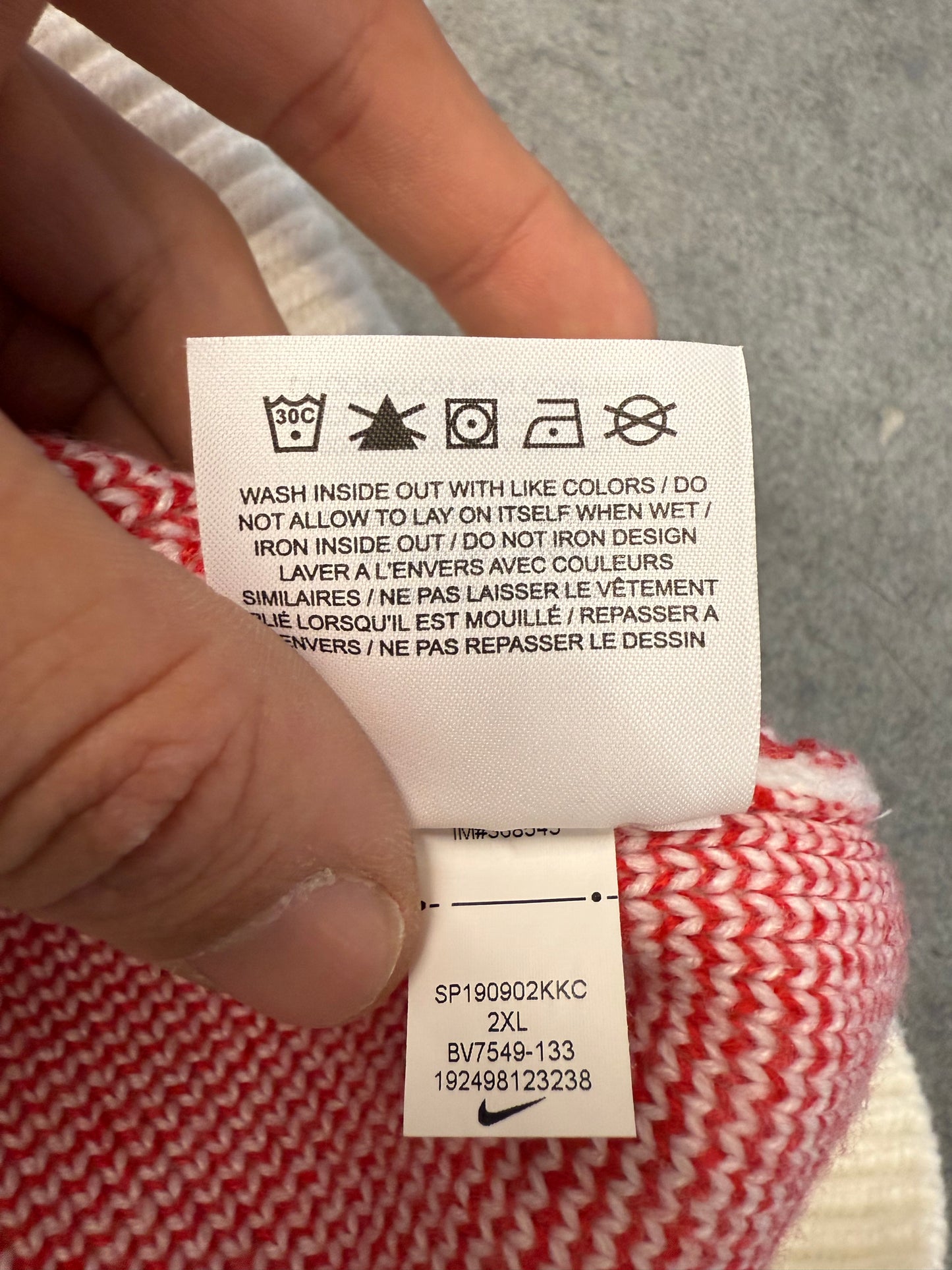 SS19 SUPREME NIKE SWOOSH SWEATER - WHITE/RED (2XL)