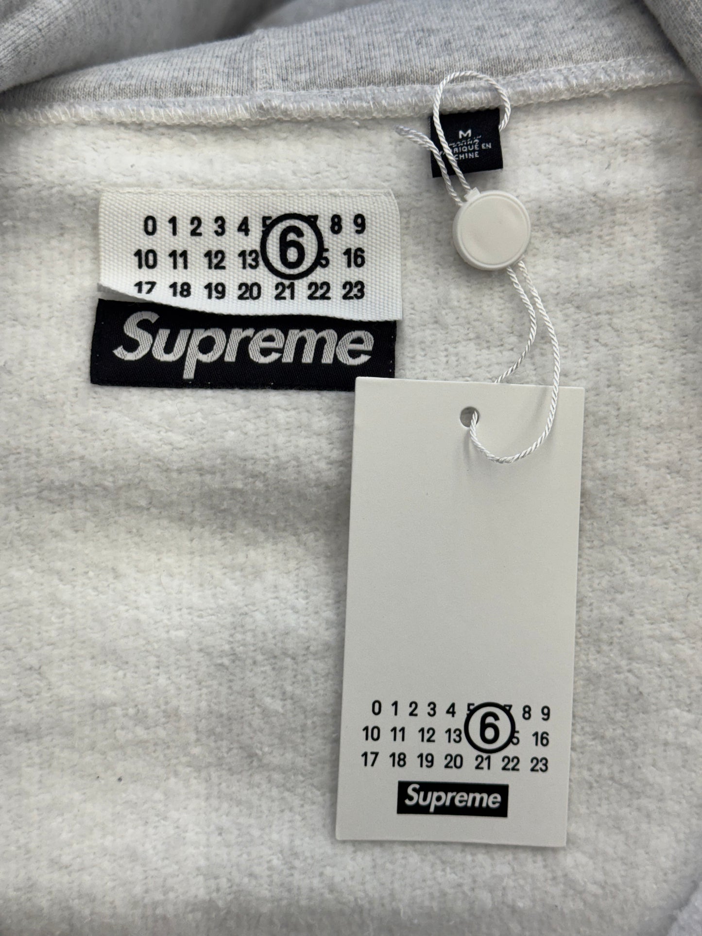 SS26 SUPREME MM6 MAISON MARGIELA EAGLE ZIP UP HOODED SWEATSHIRT - WHITE