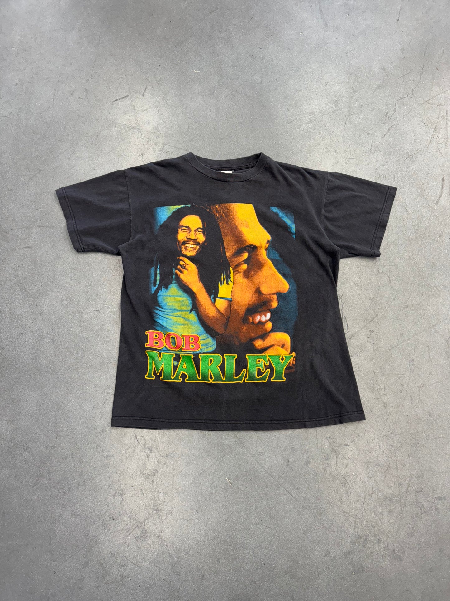 BOB MARLEY I SHOT THE SHERIFF RAP TEE (FADED TAG)