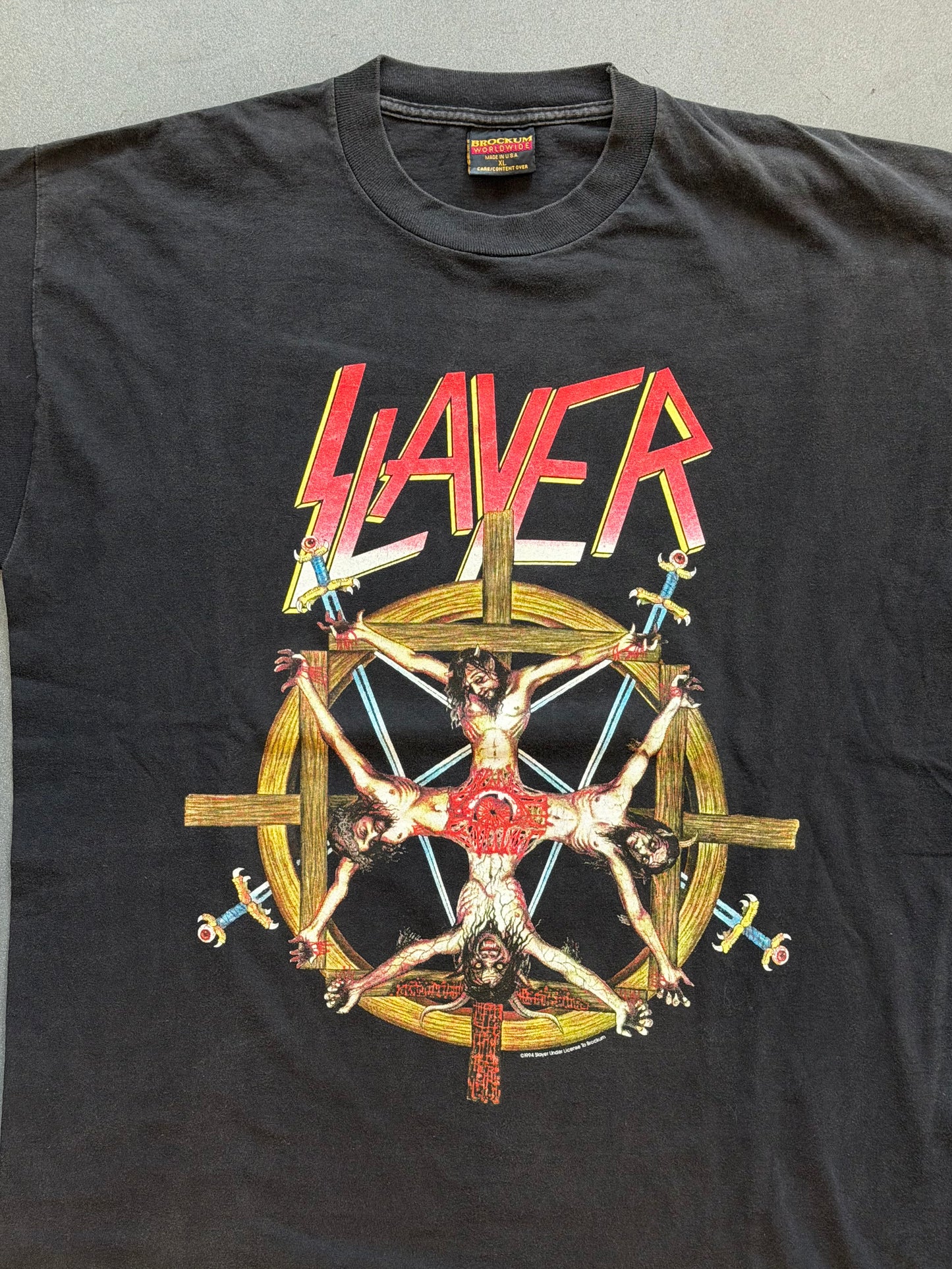 1994 SLAYER CHRIST WHEEL WORLD TOUR TEE (BROCKUM TAG)