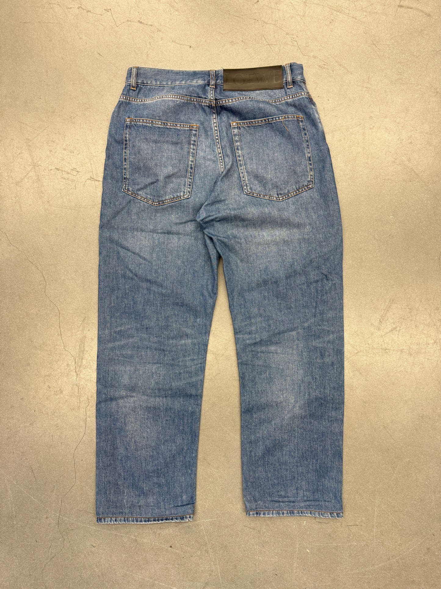 LOEWE MENS DISTRESSED KNEE JEANS
