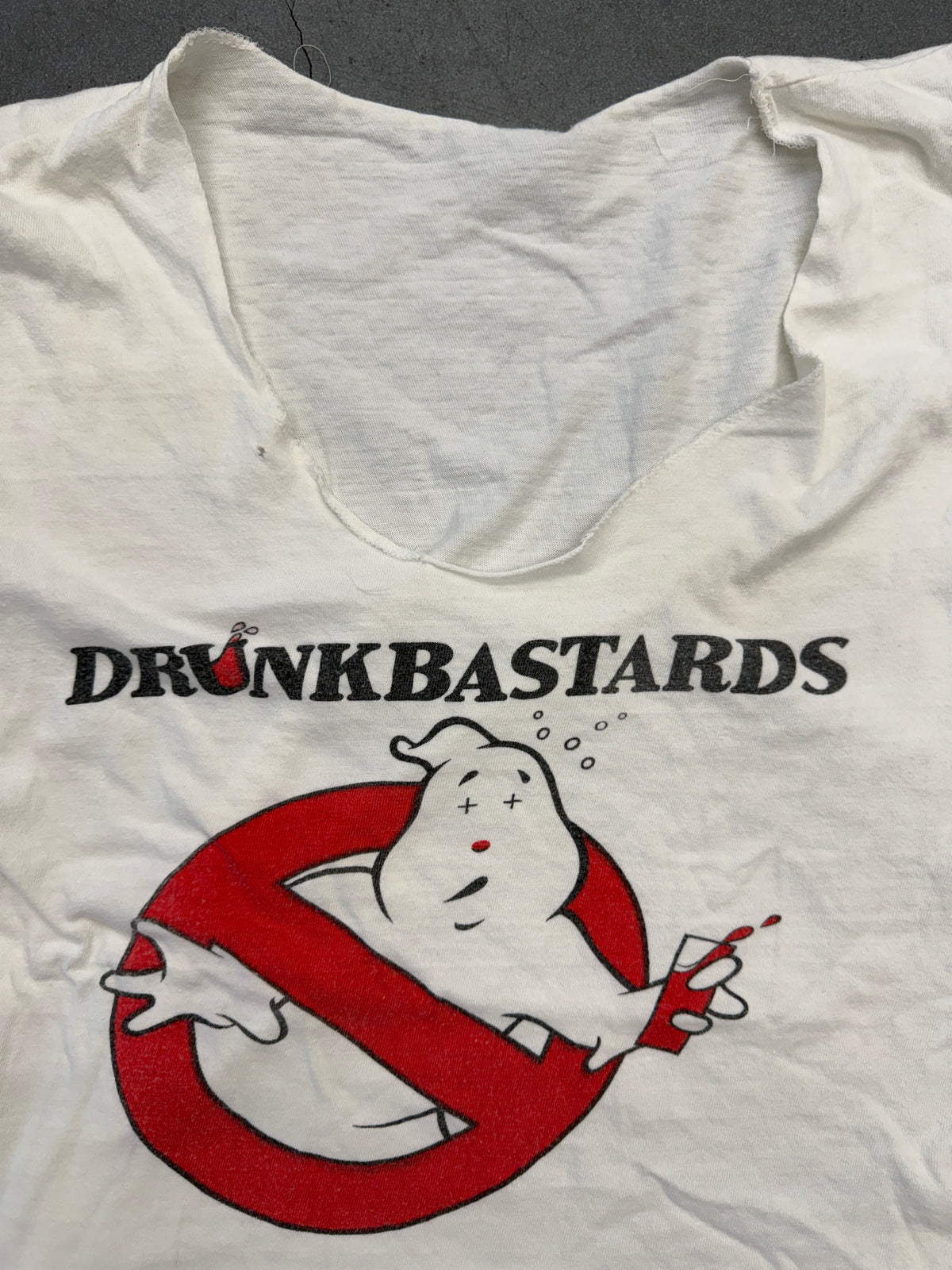 90S DRUNK BASTARDS PARODY CUT-OFF SLEEVELESS TEE (PULLED TAG)
