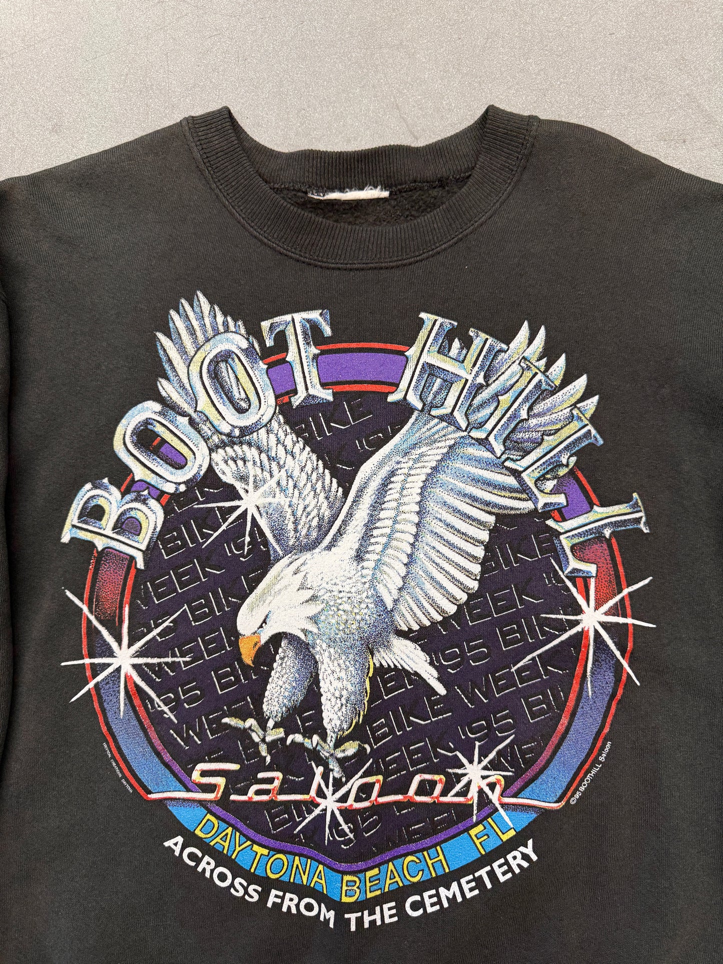 1995 BOOTHILL SALOON DAYTONA BEACH, FL "ACROSS FROM THE CEMETERY" CREW (CUT TAG)