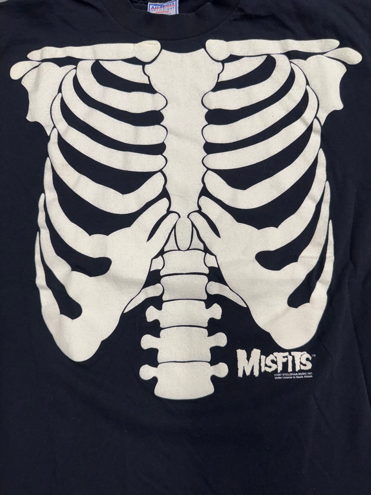 1997 MISFITS SKELETON BONES GLOW IN THE DARK LS TEE (ALL SPORT TAG)