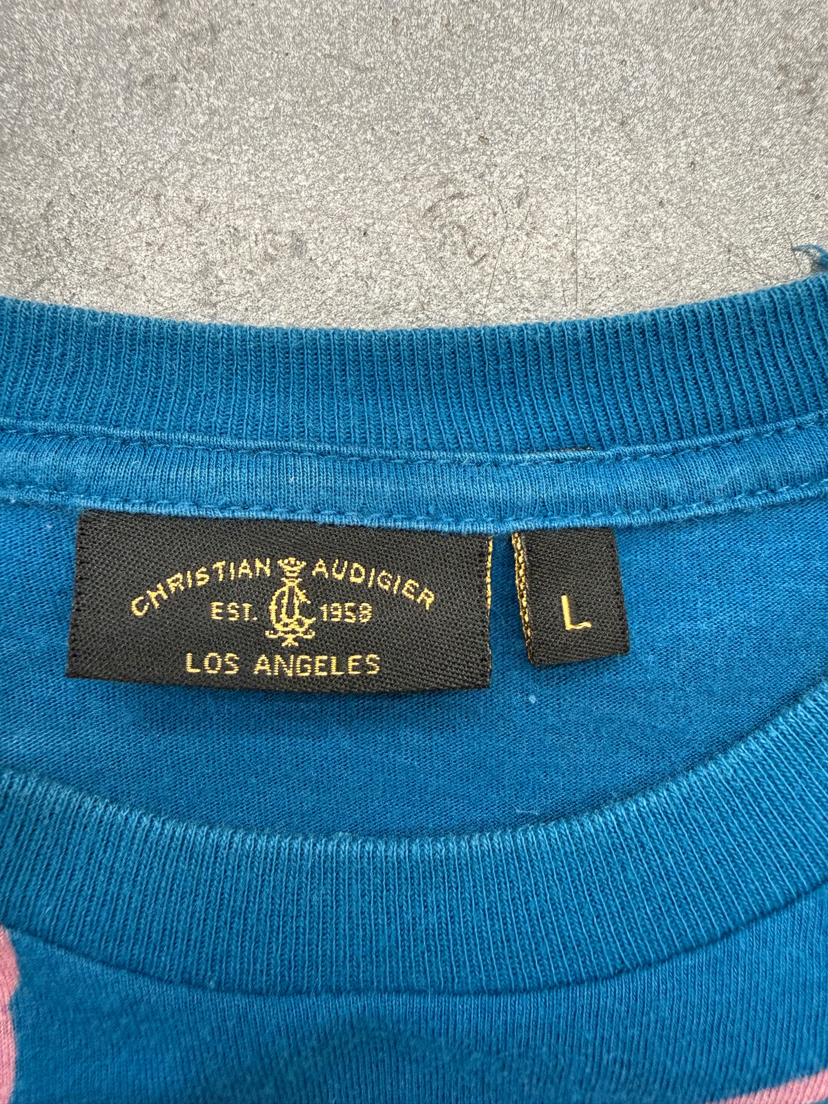 CHRISTIAN AUDIGIER PRAYING 2 FINGERS BLUE TEE