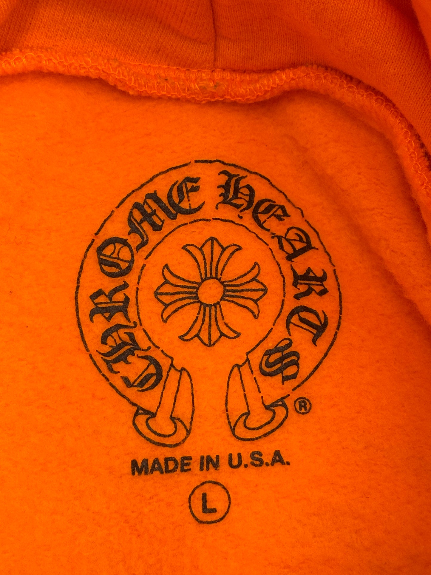 CHROME HEARTS MIAMI EXCLUSIVE FLORAL PULLOVER HOODIE - ORANGE/SILVER