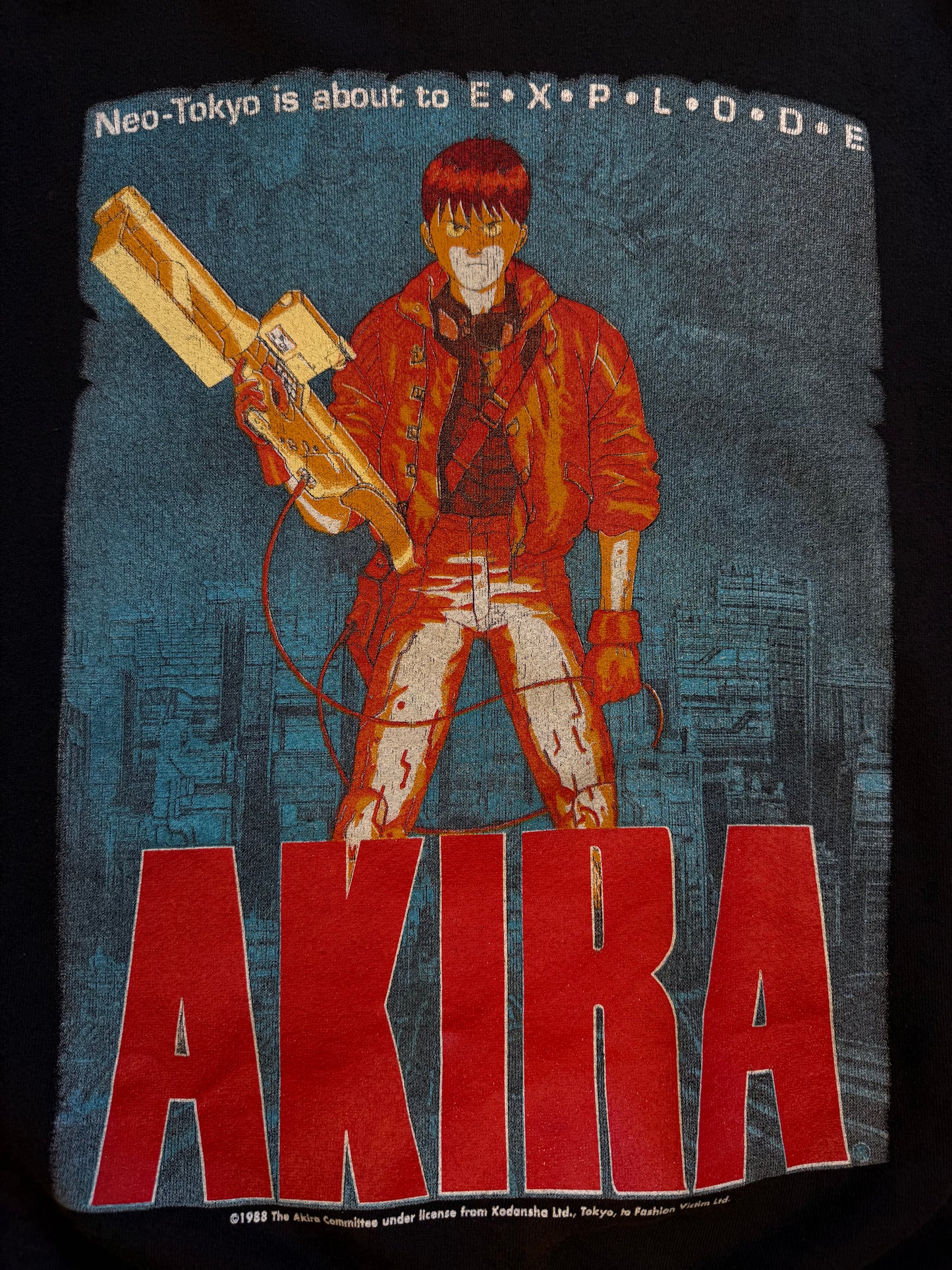 AKIRA NEO-TOKYO IS ABOUT TO EXPLODE MOVIE PROMO POSTER PRINT CREWNECK SWEATER (LEE TAG)