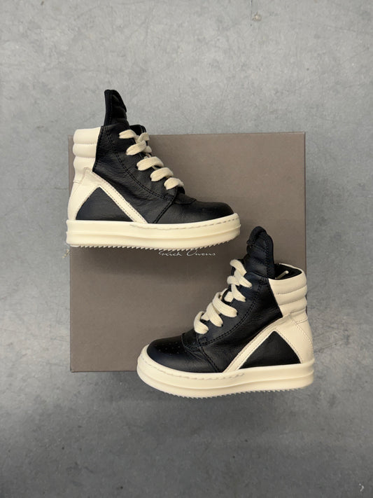 RICK OWENS KIDS BABY GEO HIGH-TOP SNEAKER - BLACK/MILK/MILK