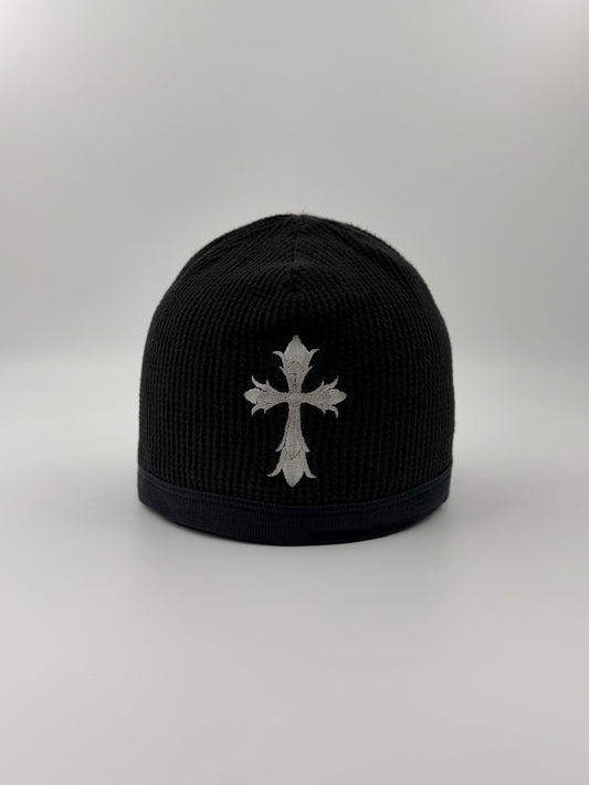 OLDER CHROME HEARTS THIN CROSS THERMAL WAFFLE BEANIE