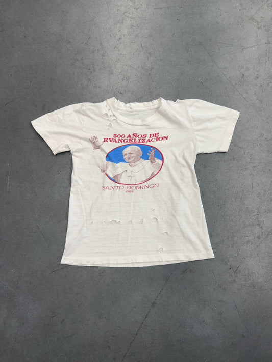 1984 POPE 500 ANOS DE EVANGELIZACION SANTO DOMINGO TEE (CUB TAG)