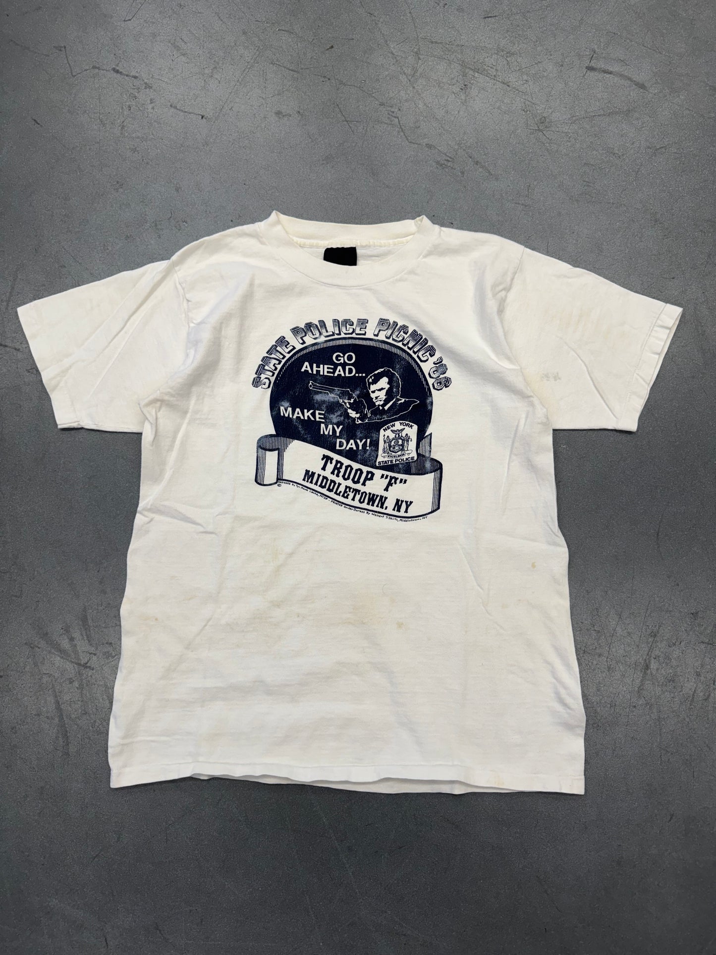 1986 STATE POLICE PICNIC TEE (FADED BLACK TAG)