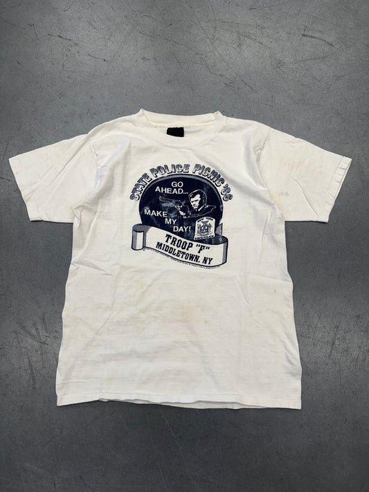 1986 STATE POLICE PICNIC TEE (FADED BLACK TAG)