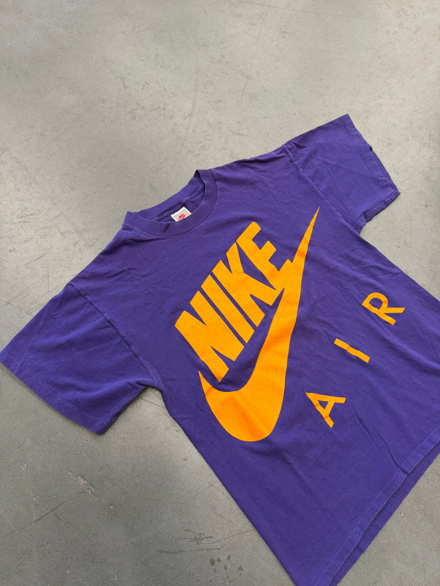 90S NIKE AIR ORANGE LOGO PURPLE TEE (GREY/RED/WHITE TAG)