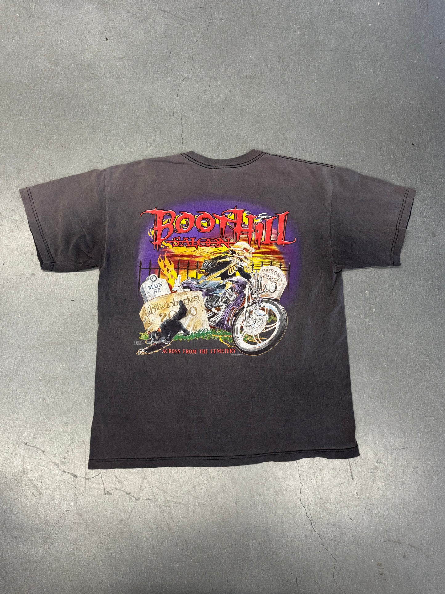 2000 BIKETOBERFEST BOOT HILL SALOON ACROSS FROM THE CEMETERY POCKET TEE (MURINA TAG)