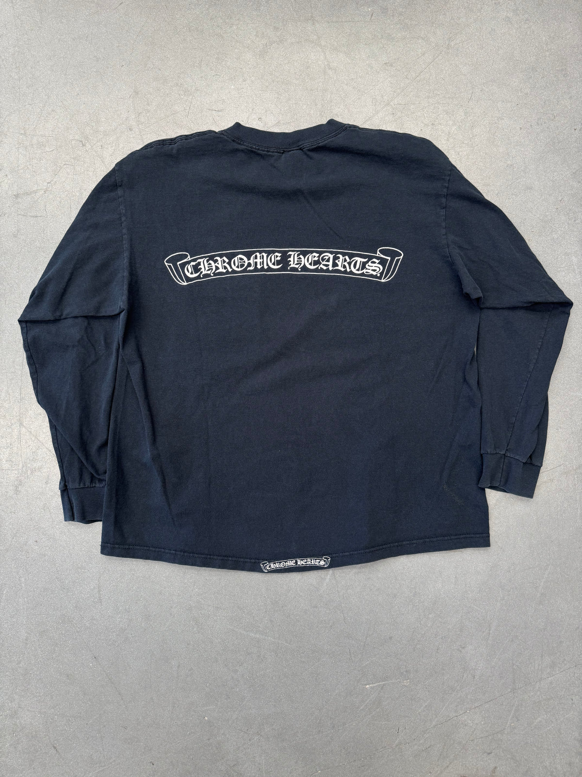EARLY '90S CHROME HEARTS FIRST-BATCH VERTICAL LOGO LONG SLEEVE POCKET TEE (BELTON TAG)