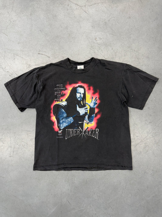 1998 WWF UNDERTAKER THE TRUTH SHALL BE TOLD REST IN PEACE TEE (TOUR CHAMP TAG)