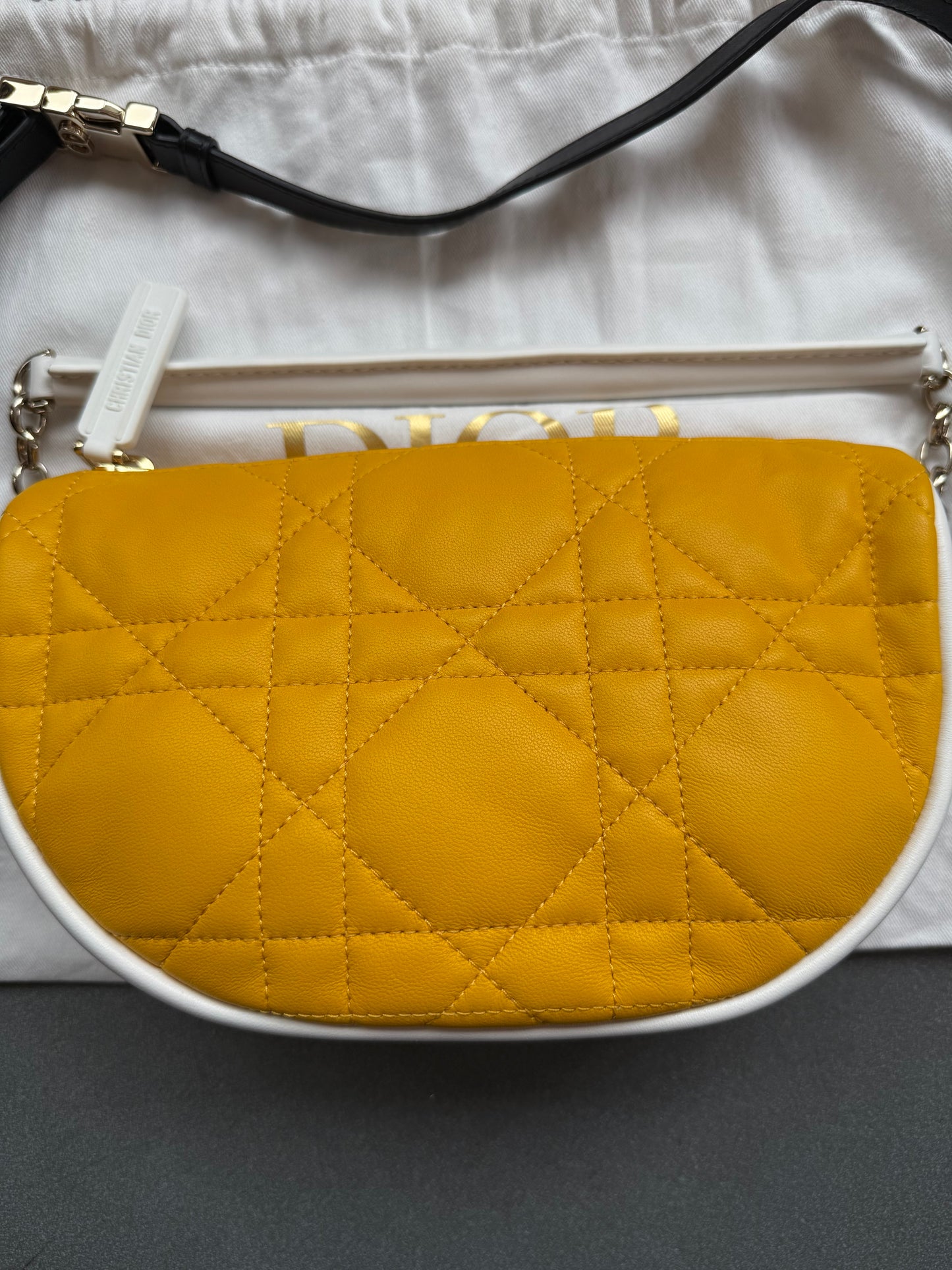 CHRISTIAN DIOR CANNAGE VIBE HOBO SHOULDER BAG - YELLOW (PRE-OWNED WITH DUSTBAG) (TANIA)