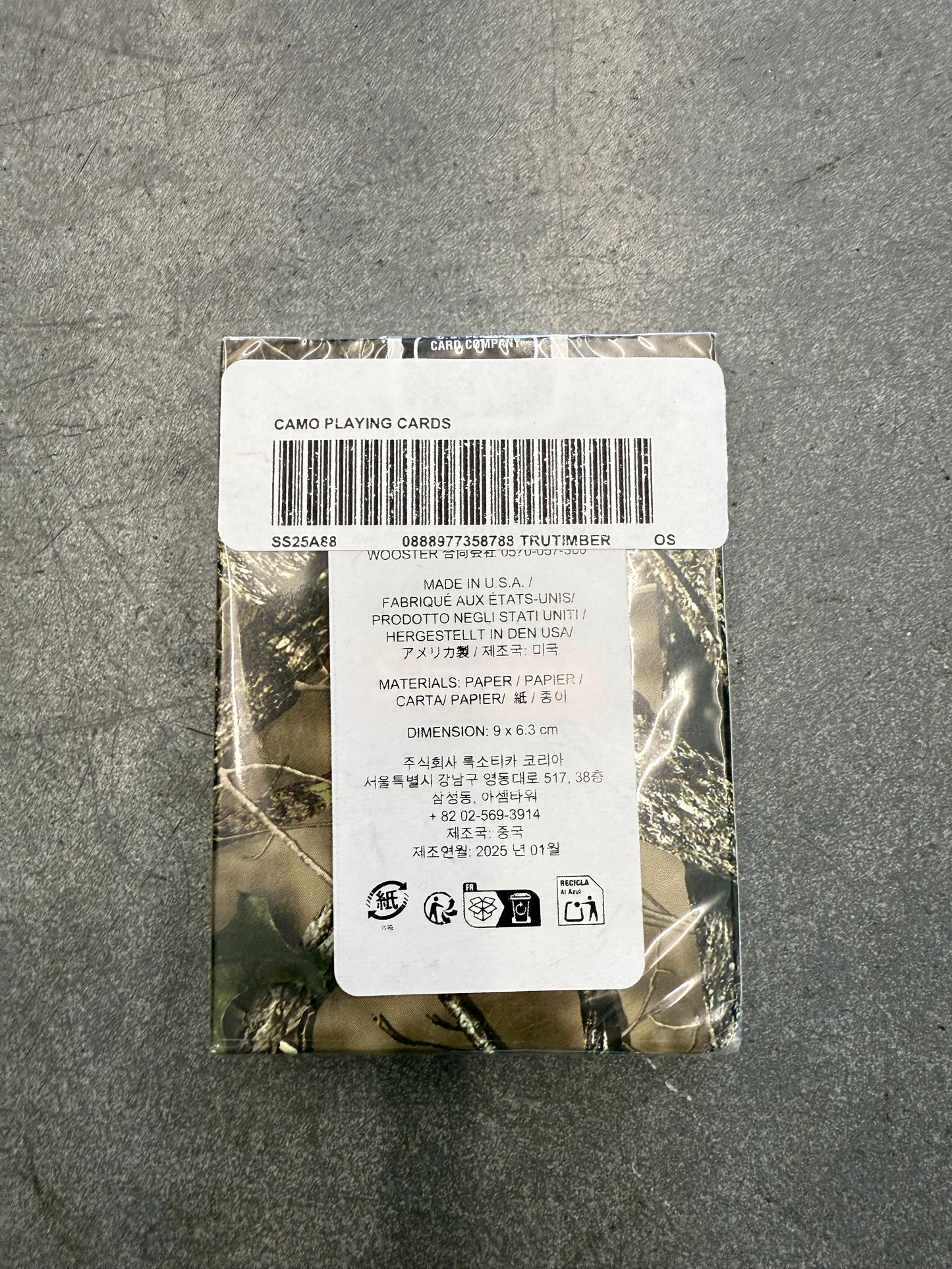 SS25 SUPREME CAMO PLAYING CARDS