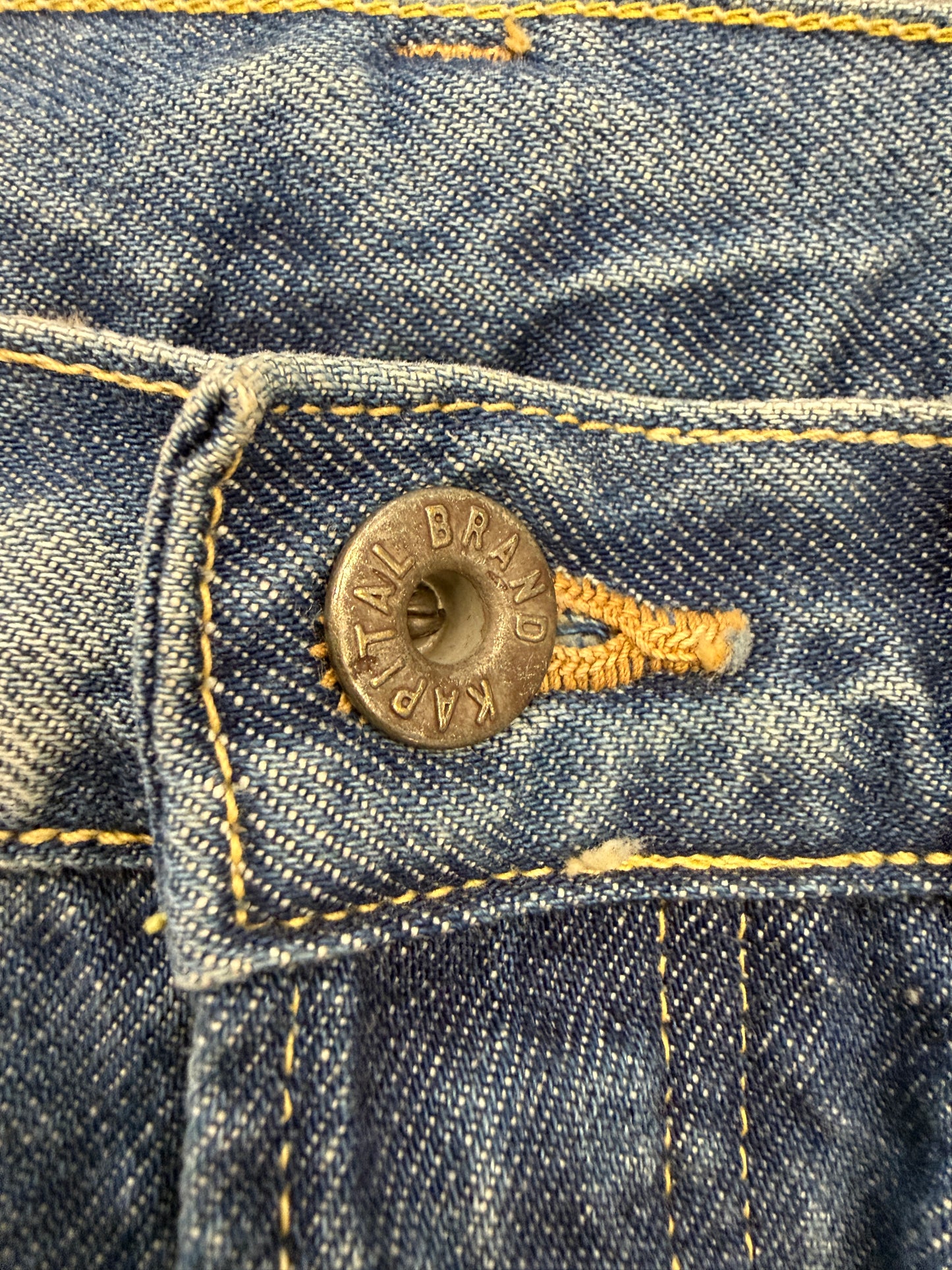 KAPITAL 14OZ DENIM 5P MONKEY CISCO GEMSTONE EMBELLISHED JEANS