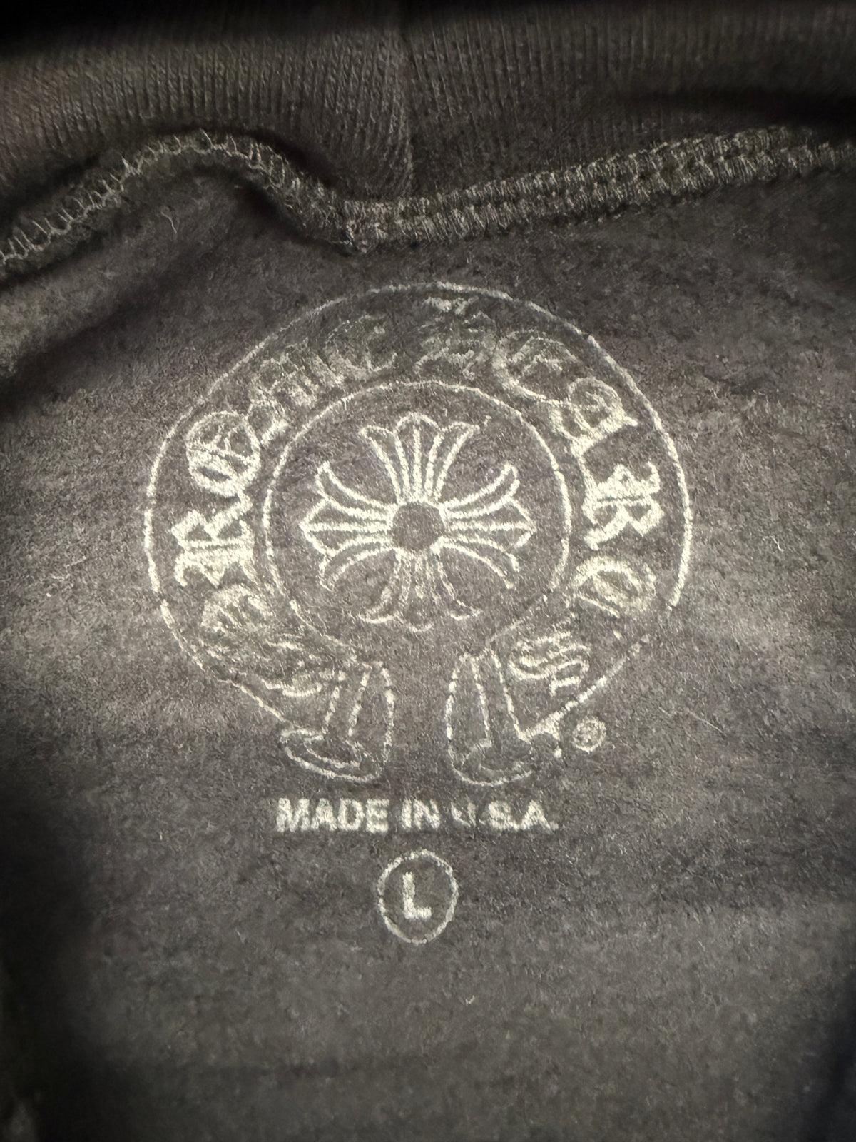 CHROME HEARTS VERTICAL LOGO ZIP-UP HOODIE - BLACK/WHITE