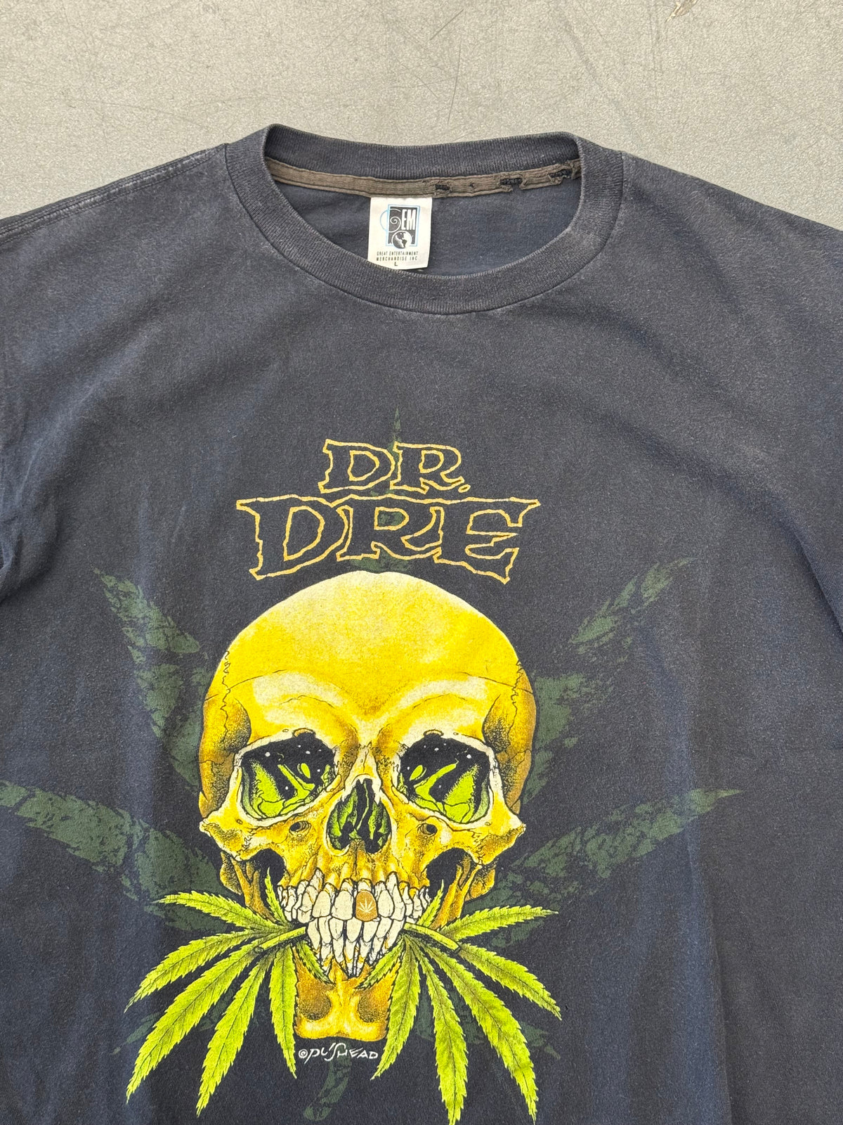 90S DR. DRE IN BUD WE TRUST PUSHEAD RAP TEE (GEM TAG)