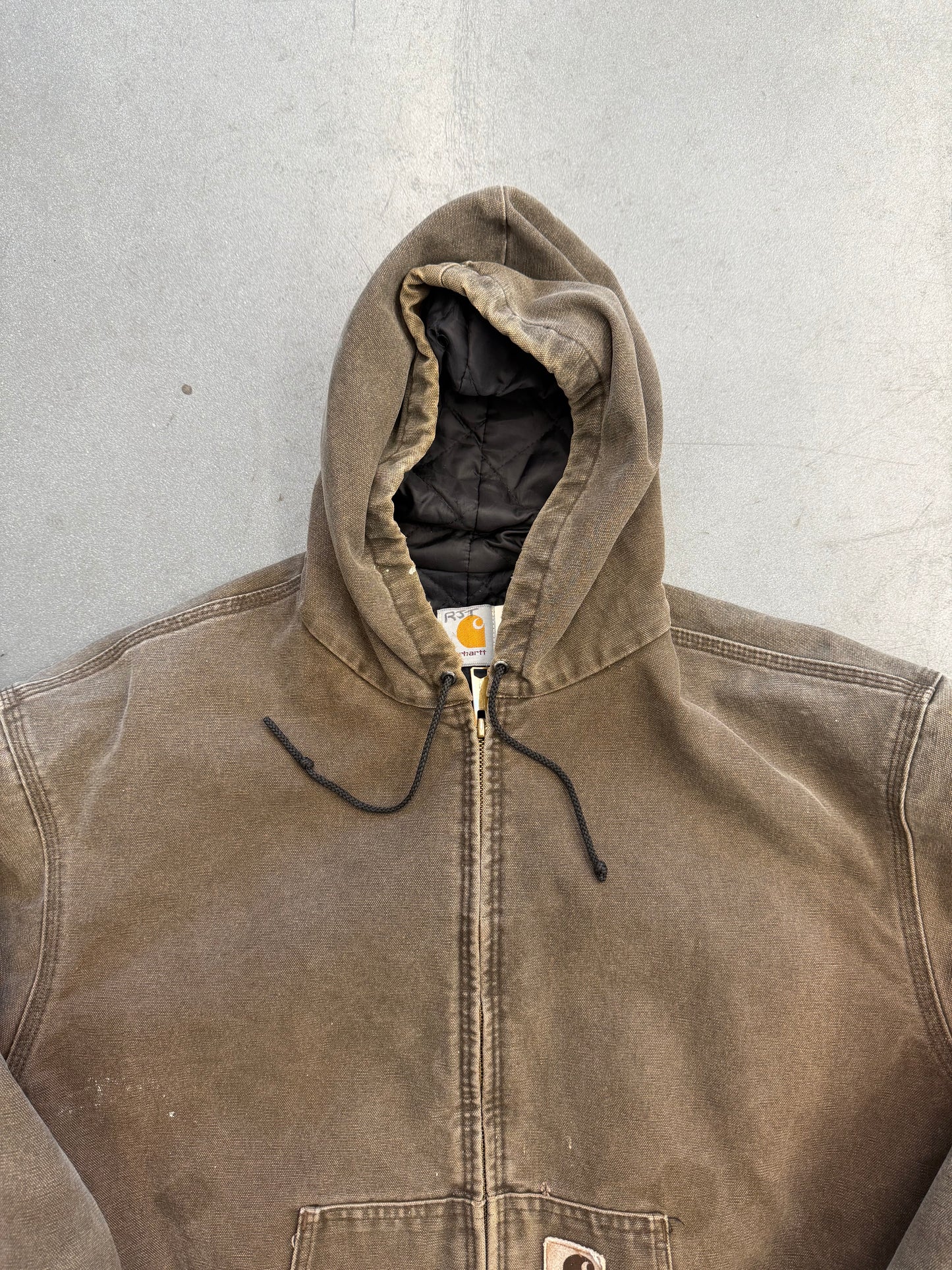80'S CARHARTT INSULATED CANVAS HOODIE - GREEN (J06CHT 2XL)