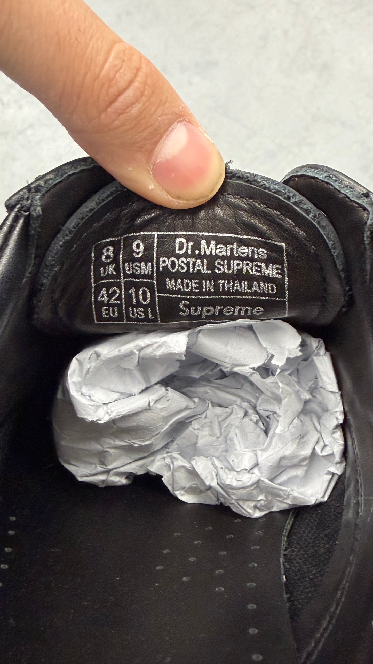 SS26 SUPREME DR. MARTENS POSTAL 4-EYE SHOE