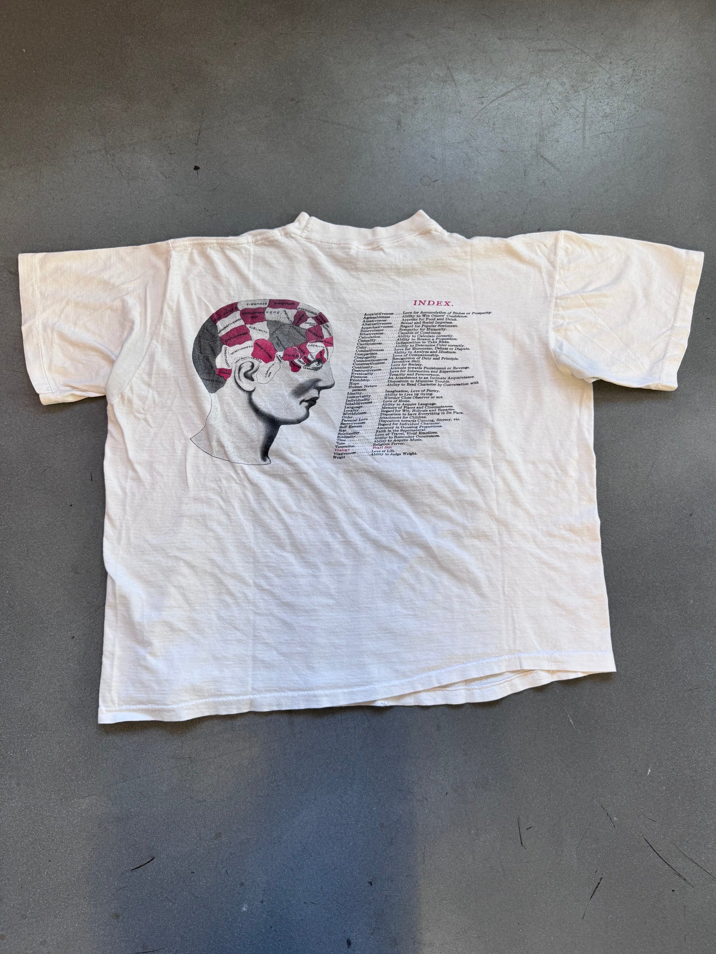 1995 PEARL JAM VITALOGY INDEX TEE (SHORT HILLS TAG)