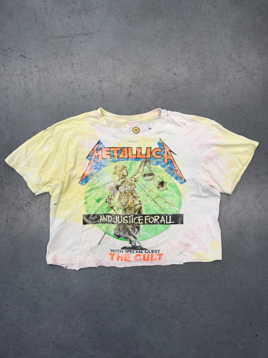 1988 METALLICA ...AND JUSTICE FOR ALL TOUR WITH SPECIAL GUEST THE CULT TIE-DYE TEE (HANES TAG)
