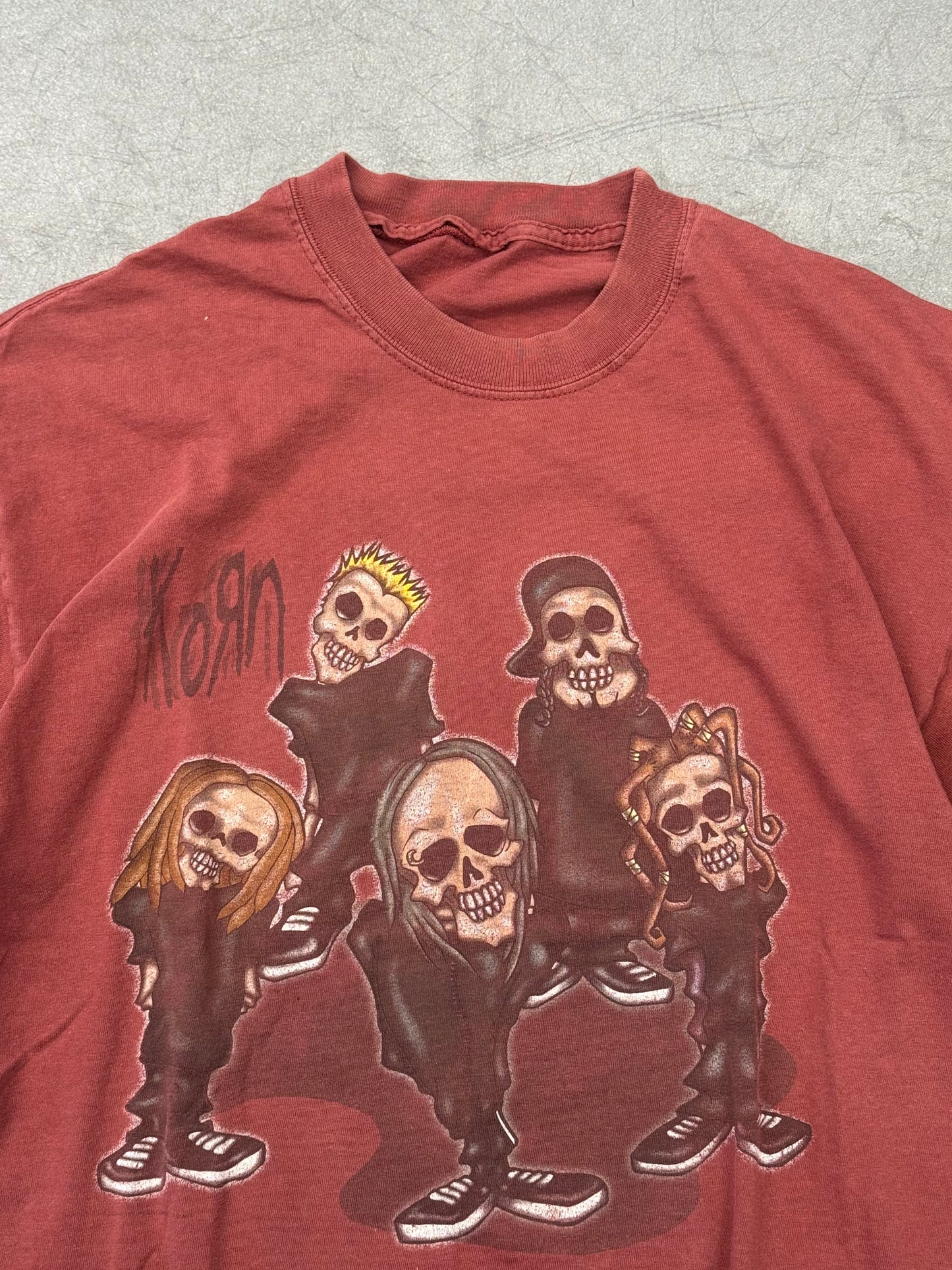 2001 KORN SADIDA SKULLS CARICATURE TEE (PULLED TAG)