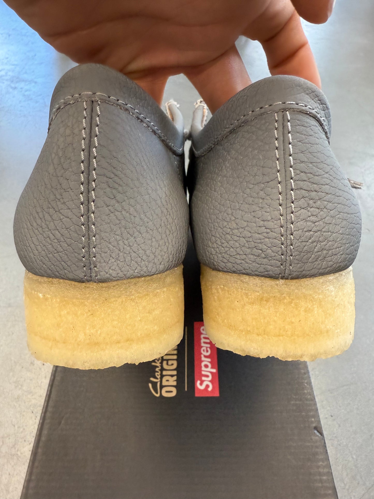 2025 SIZE 9.5 SUPREME CLARK ORIGINALS WALLABEE GREY REFLECTIVE (NEW WITH BOX)