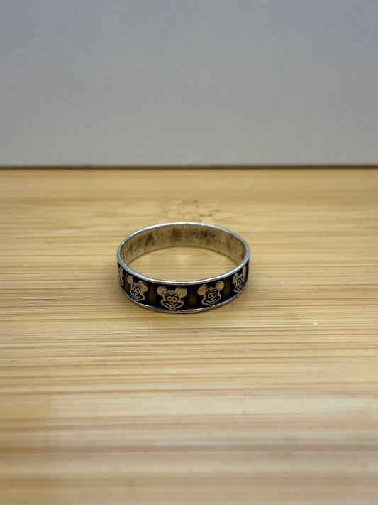 VINTAGE DISNEY MICKEY MOUSE SILVER BAND RING