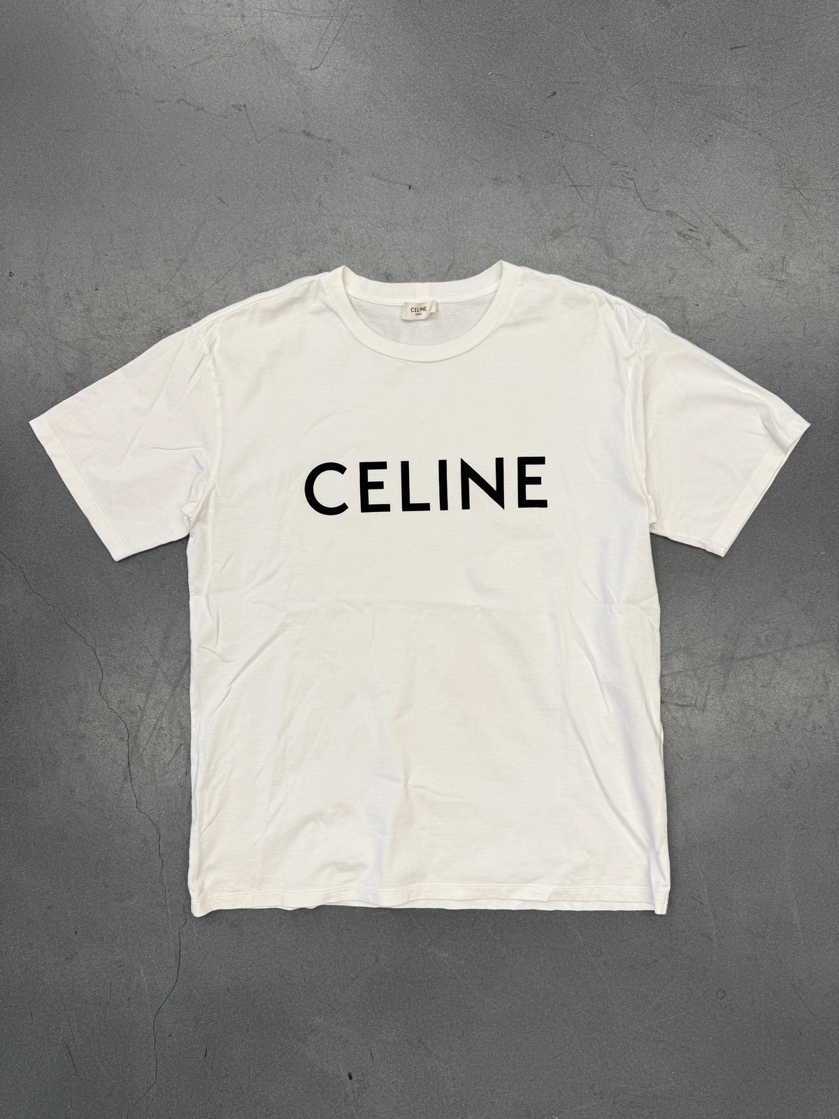 CELINE LOOSE T-SHIRT IN COTTON JERSEY - WHITE