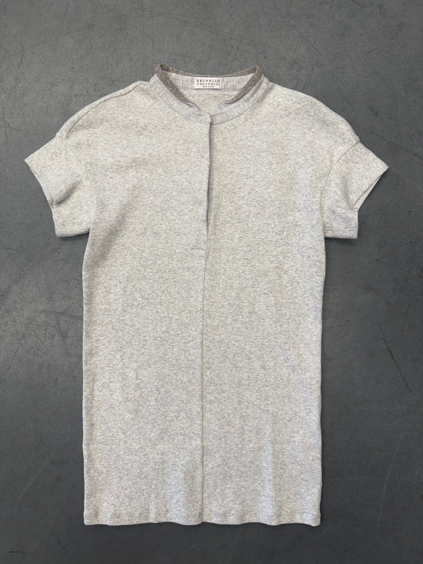 BRUNELLO CUCINELLI SHORT SLEEVE SEQUINED COLLAR SWEATER