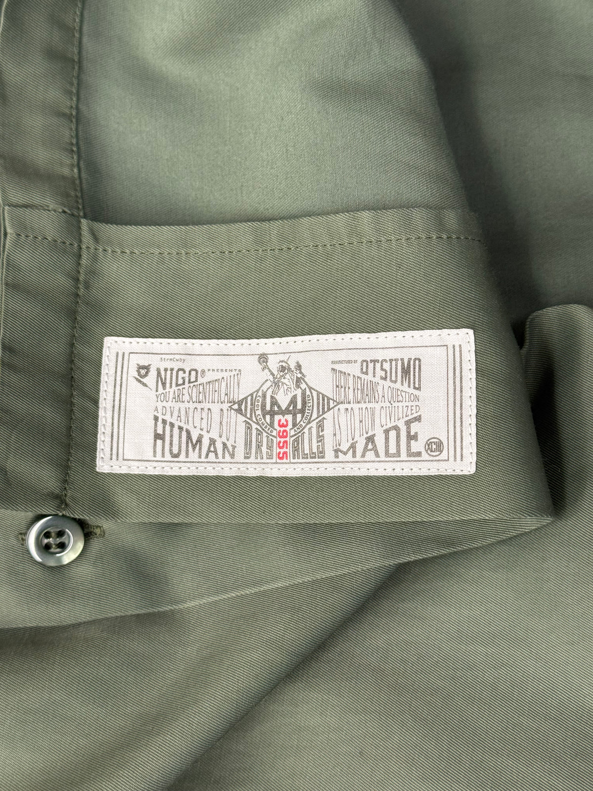 HUMAN MADE BOWLING SHIRT OLIVE DRAB