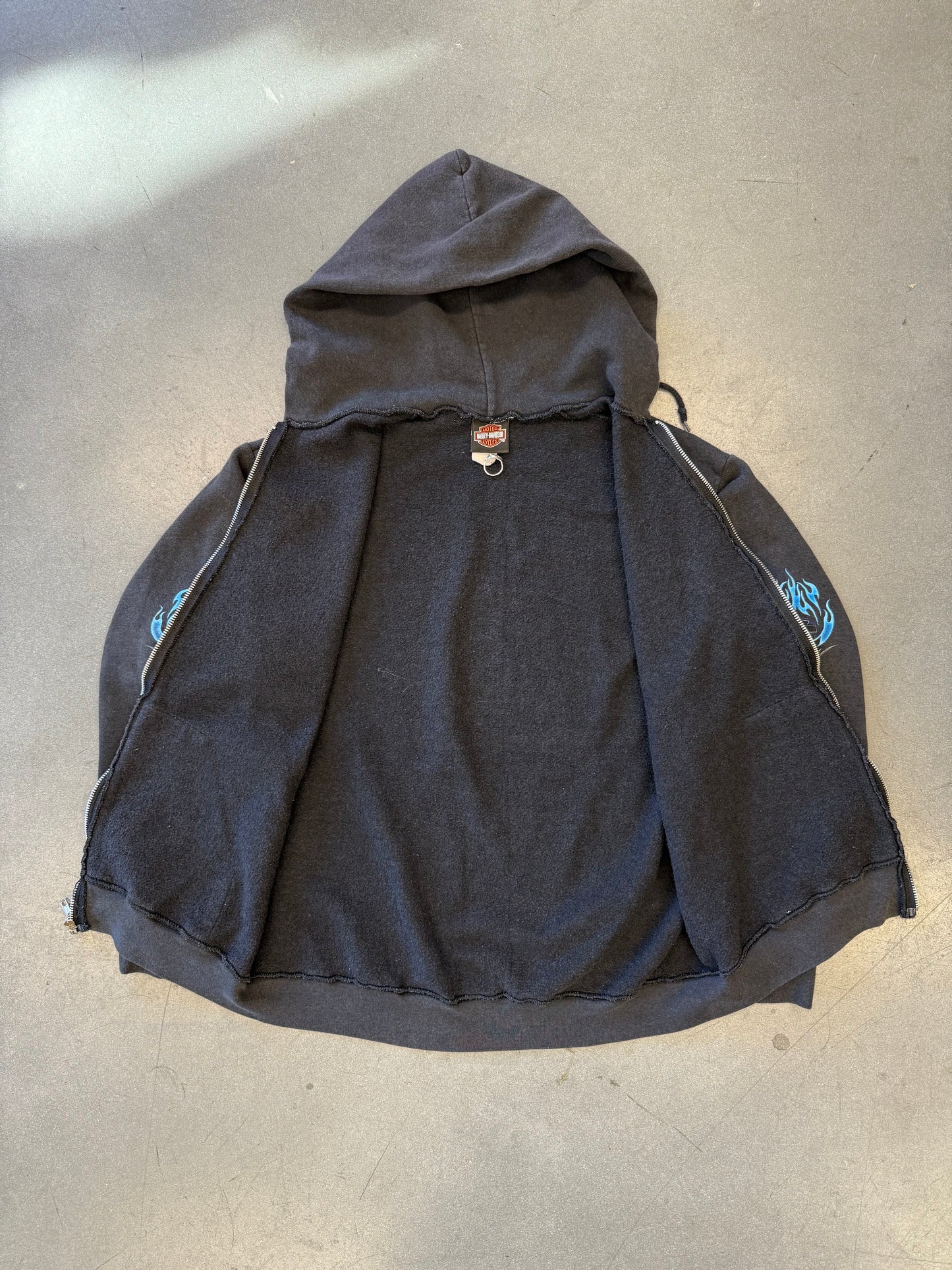 2004 HARLEY-DAVIDSON BLUE RIDERS FLAME FULL-ZIP HOODIE