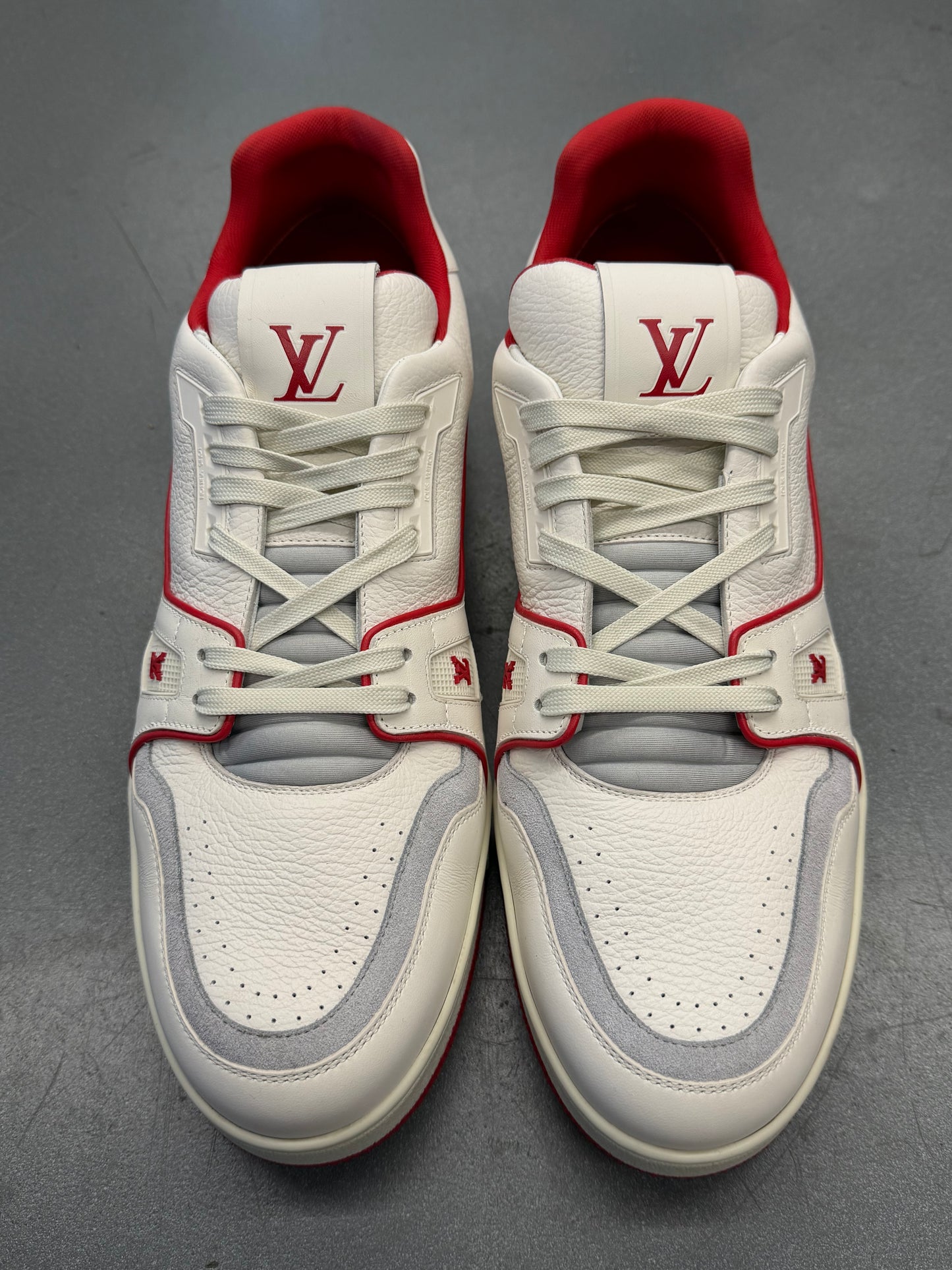 SIZE 12 LOUIS VUITTON LV TRAINER SNEAKER - RED/WHITE