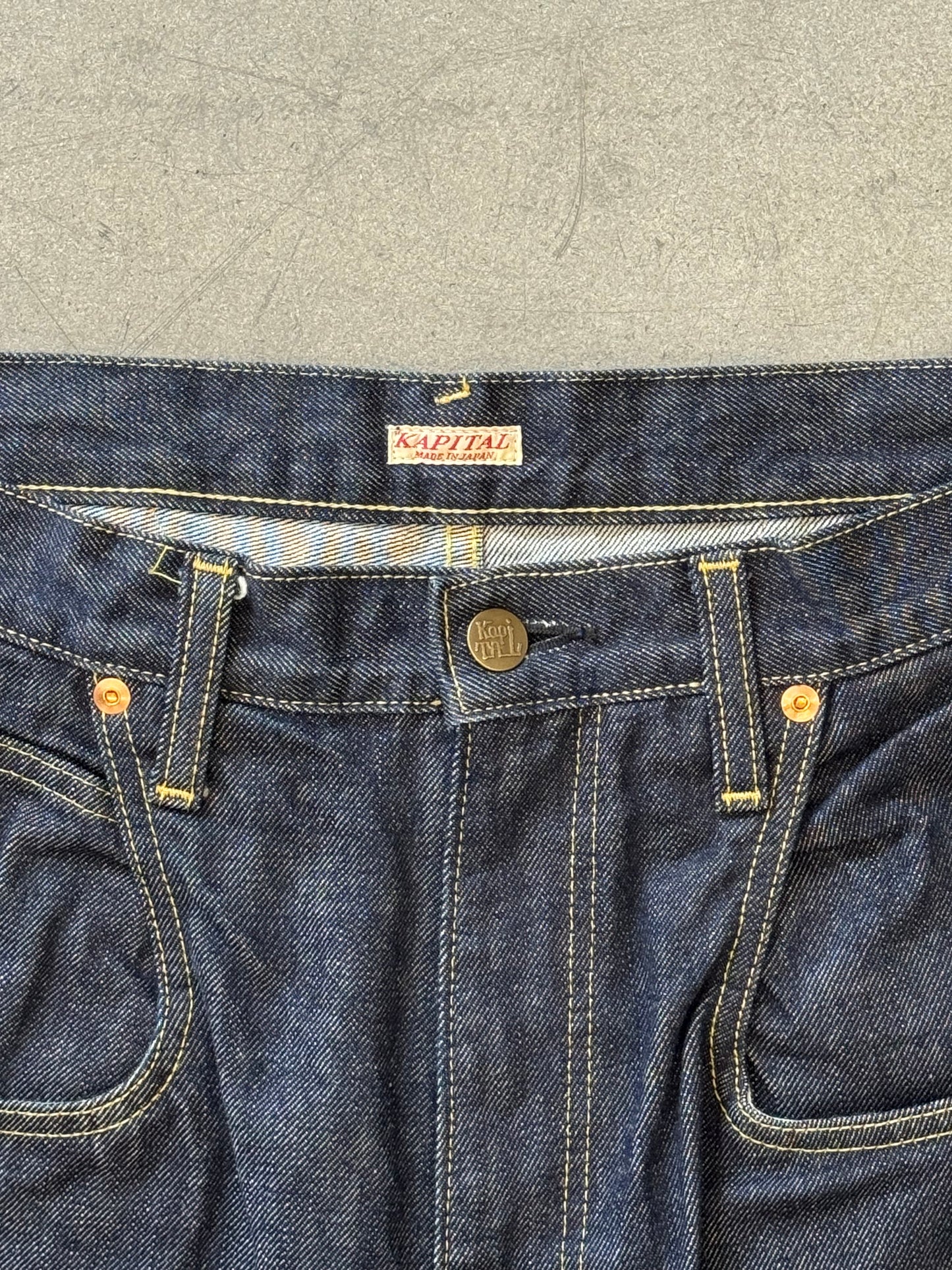 KAPITAL 14OZ 5 POCKET DENIM RINGOMAN PANTS